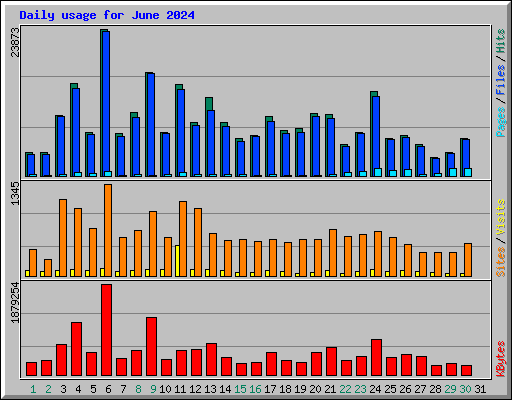 Daily usage for June 2024