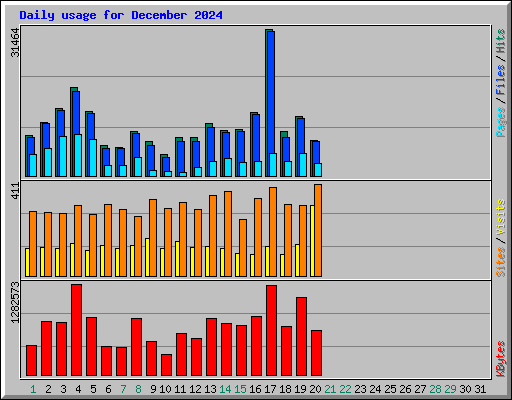 Daily usage for December 2024