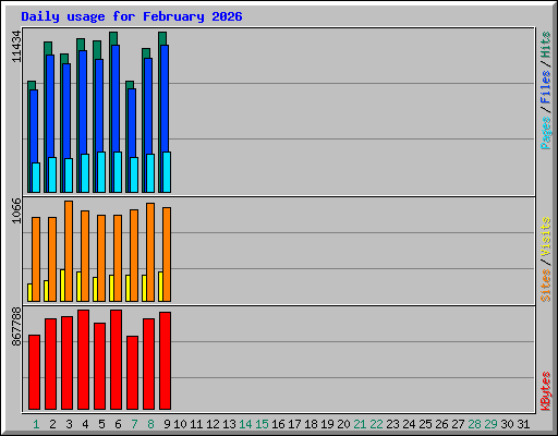 Daily usage for February 2026