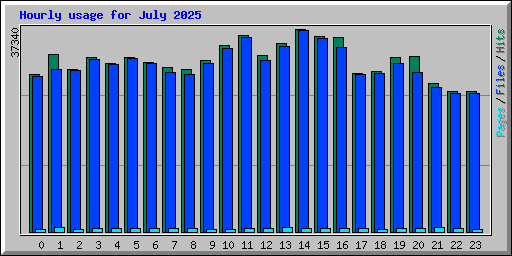 Hourly usage for July 2025